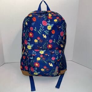 Eye Catching Cobalt Blue Multi Floral Disney Store Alice in Wonderland Backpack